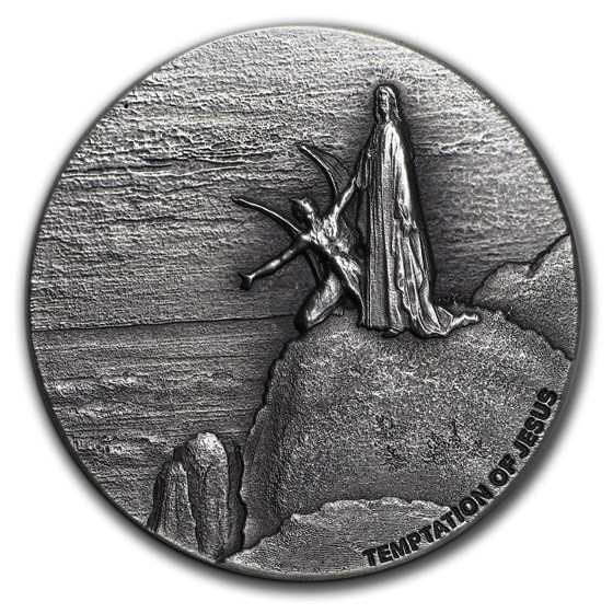 2018 2 oz Silver Coin - Biblical Series (Temptation of Jesus) 2018 2 oz Silver Coin - Biblical Series (Temptation of Jesus)